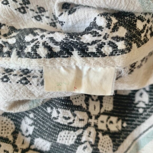 Vintage Woven Stripe Pattern Button Up Snowflake Shirt Granola Grandmacore Boho - Picture 15 of 16